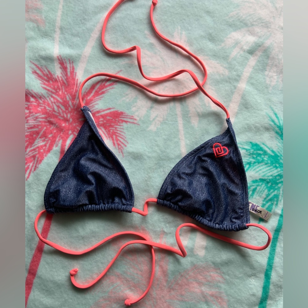 Denim color bikini top